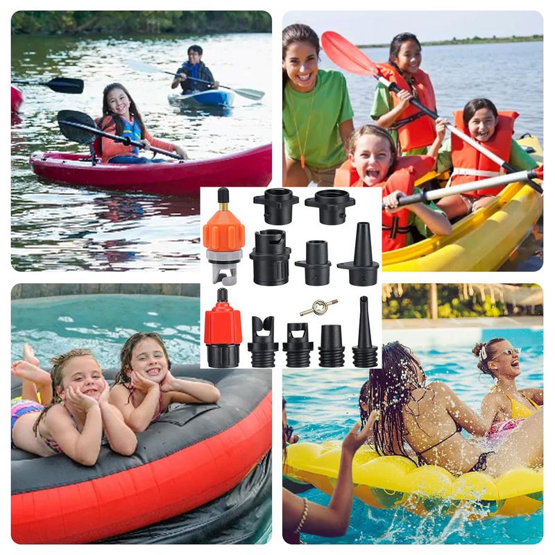 Paddle Board Pump Adapter Air Regulator Adapter 9 Nozzles Included Pumping Head Connector For Inflatable Kayak Paddle Board Air