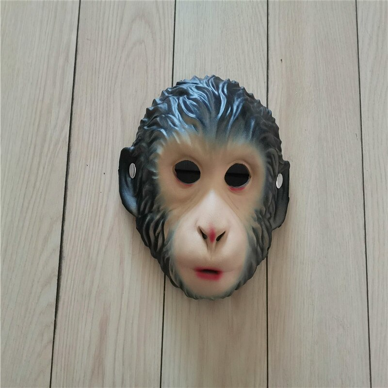 Full Face Animal Mask Cosplay Costume Monkey Adult Child Halloween Party Decoration Party Tricky Fun Mask Fool' Day 22cm