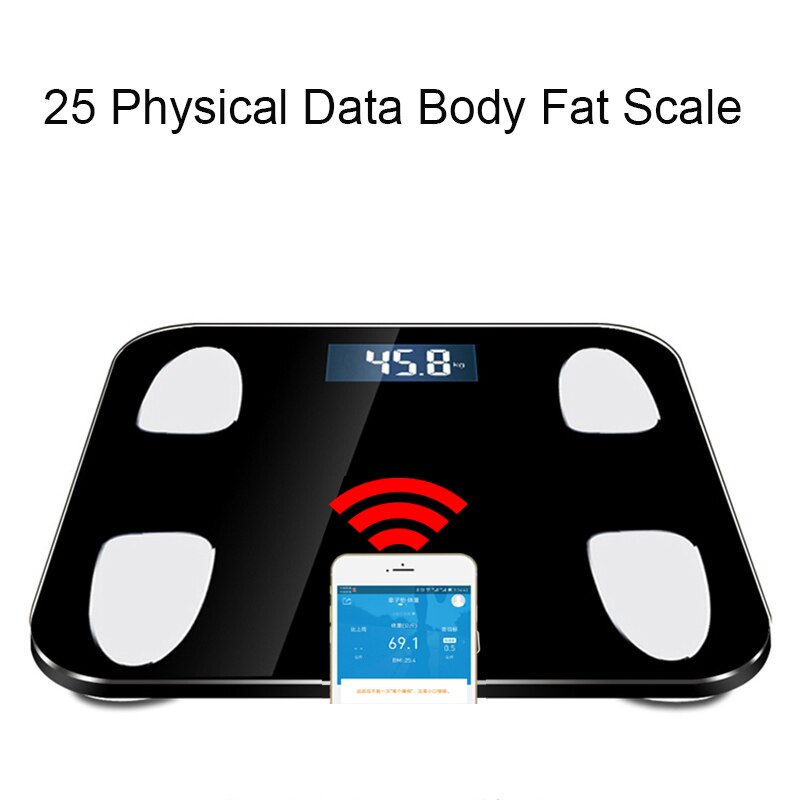 25 Body Data Smart Wegen mi schaal Badkamer Lichaamsvet Weegschalen Menselijk B mi smart Bluetooth Weegschaal cloud Storage