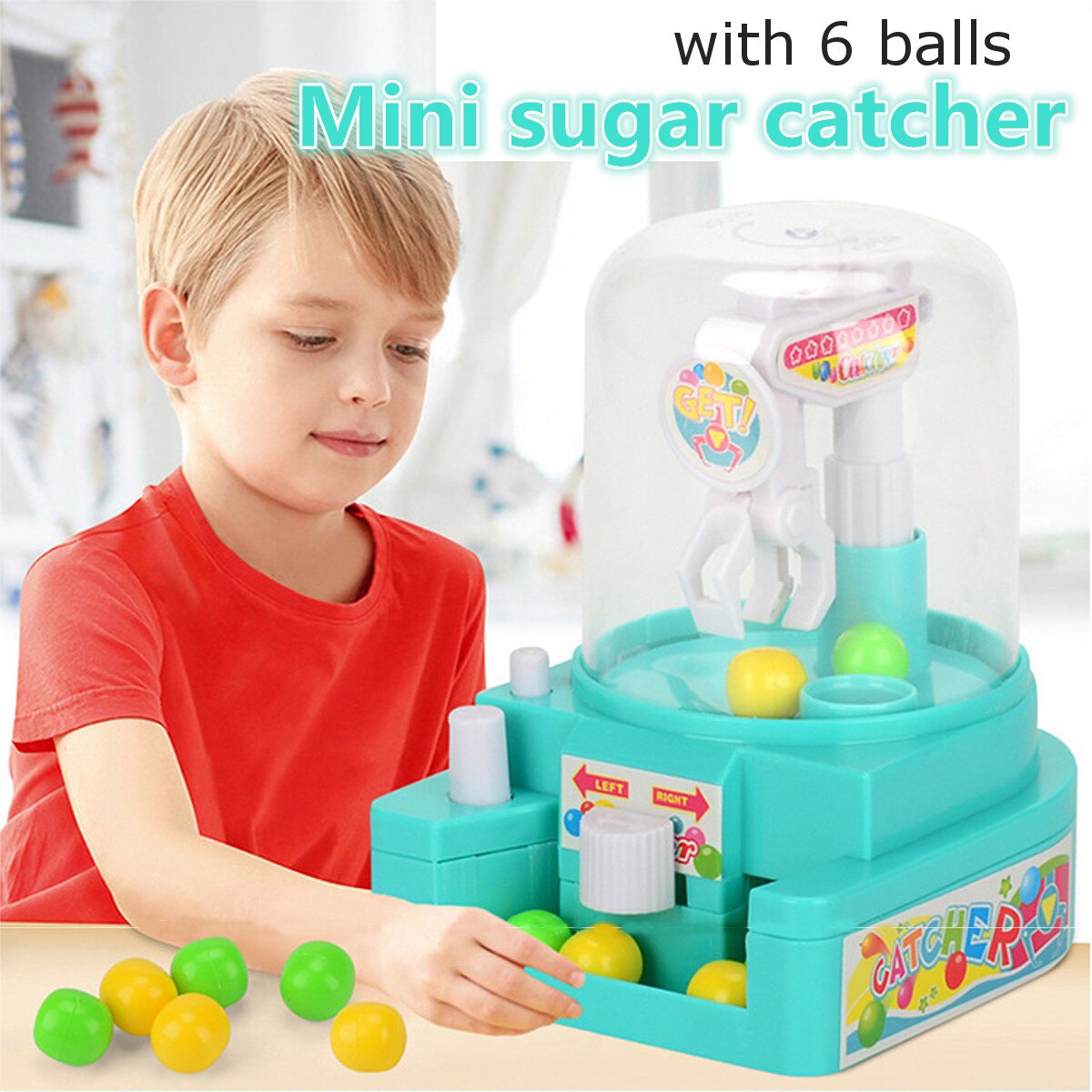 Mini Candy Grab Catcher Robot Arm Ball Crane Machine Handheld Claw Arcade Crane Catch Kids Toys