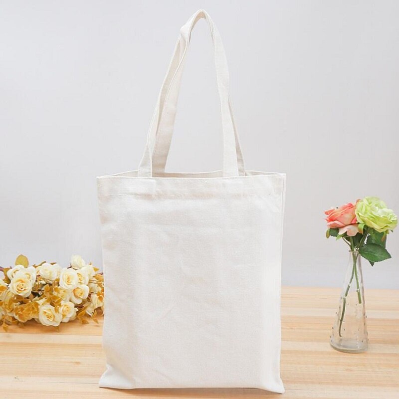Katoenen tassen grote opvouwbare tas unisex blanco diy originele eco opvouwbare katoenen tassen canvas tas dames handtas: 2225cm