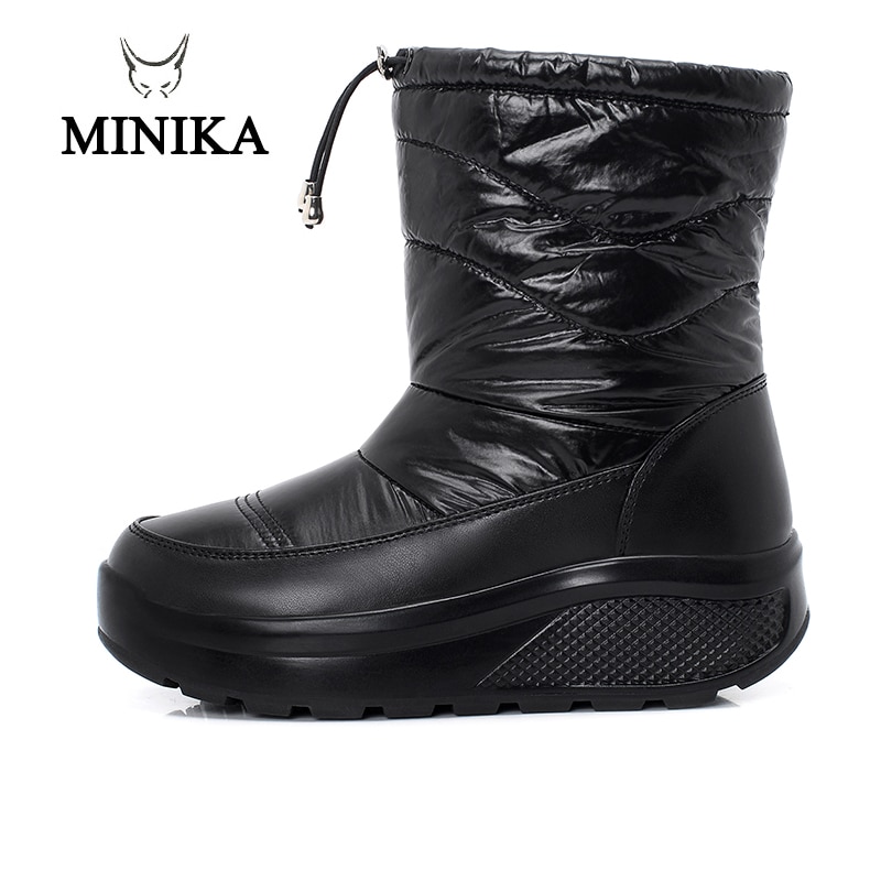 Minika women's fitness boots platform winter shoes Big Size 42 Girls non-slip waterproof snow boots for women botas mujer