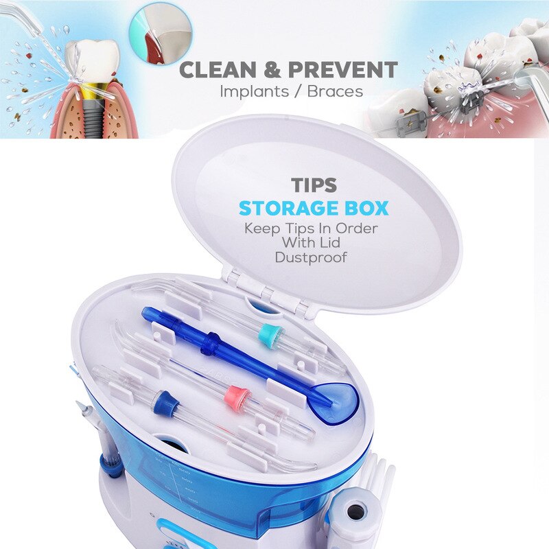 YNIUNIU Munddusche 5 stücke Tipps Zahn Wasser Flosser Elektrische Reiniger 800ml Mundhygiene Zahn Flosser Wasser Zahnseide