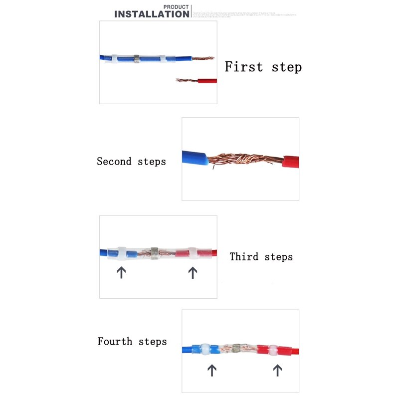 100Pcs Waterproof Welding Sealed Heat Shrinkable Butt Joint And Terminal Electric Wire Connector Welding Bushing