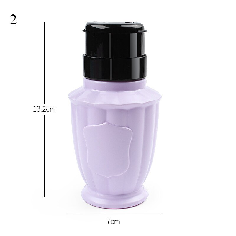 1PC 200ml Empty Pump Cleaner Bottle Dispenser Alcohol Press Lotion Nail Polish Remover Make Up Refillable Container Tools: 2