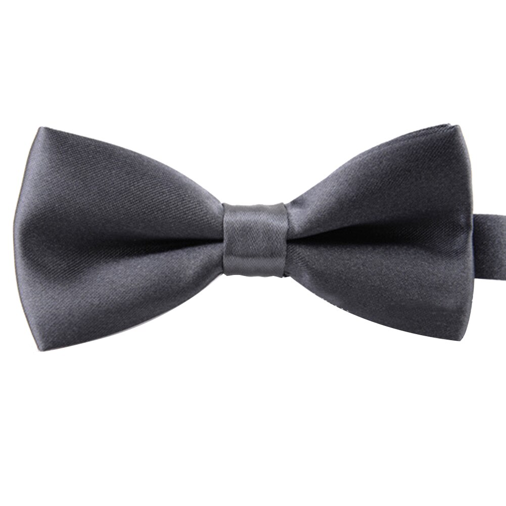 Baby kinderstropdas effen kleur verstelbare stropdas strik feest fotografie rekwisieten elastische kleurrijke vlinder satijnen feest accessoire: Donkergrijs