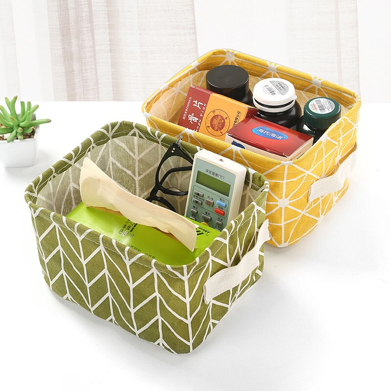 Desktop Opbergdoos Leuke Afdrukken Waterdichte Organizer Katoen Linnen Sundriesopslag Mand Kabinet Organizer Opbergtas