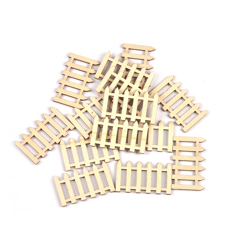20 stücke 3,9x5 cm Natürliche Holz Zaun Carfts Für Sammelalbum Handarbeit Liefert Dekorationen Hause leer Holz DIY Malerei zubehör