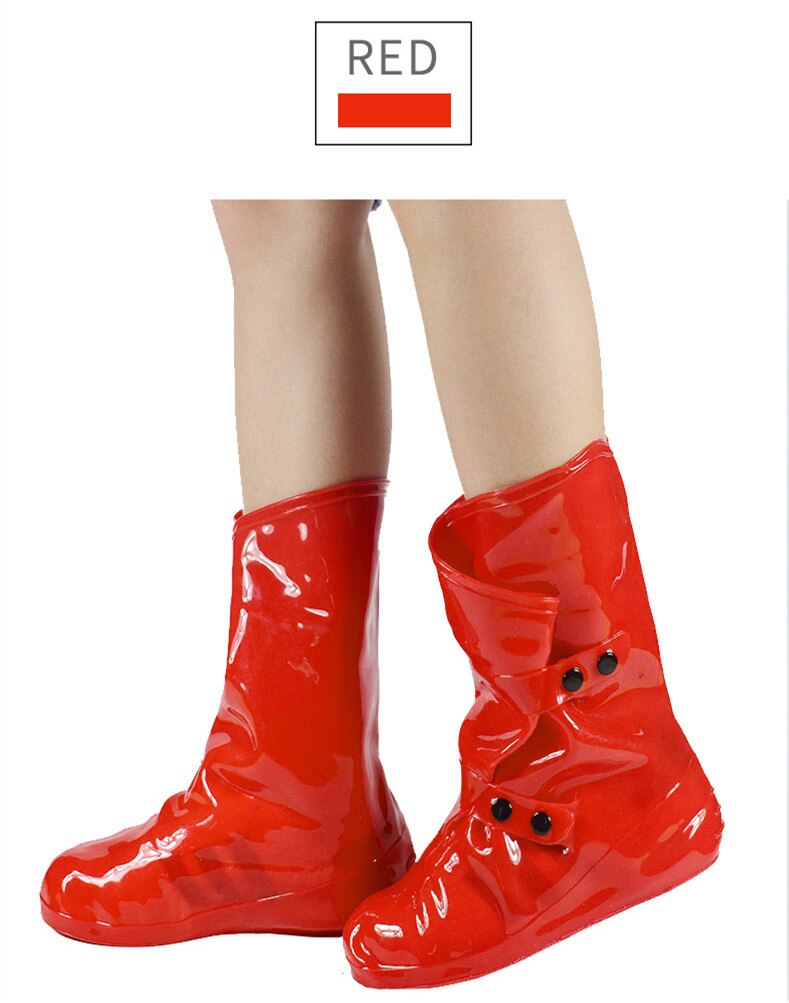 Hoge hakken platte schoenen Regen Schoen Cover Beam-poort Overschoenen regen laarzen Slip Waterdichte Regenjas: red Eur 38-39