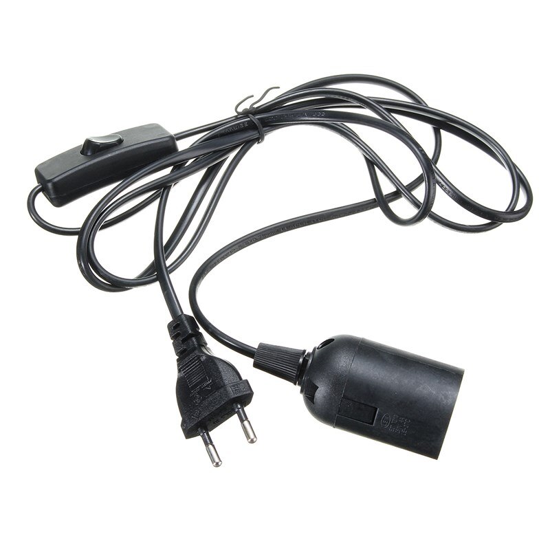 US/EU/UK/AU Plug Lamp Base E27 Socket Lamp Base Holder 2M Cable For Reptile Ceramic Infrared Heat Emitter Bulb Light Lamp