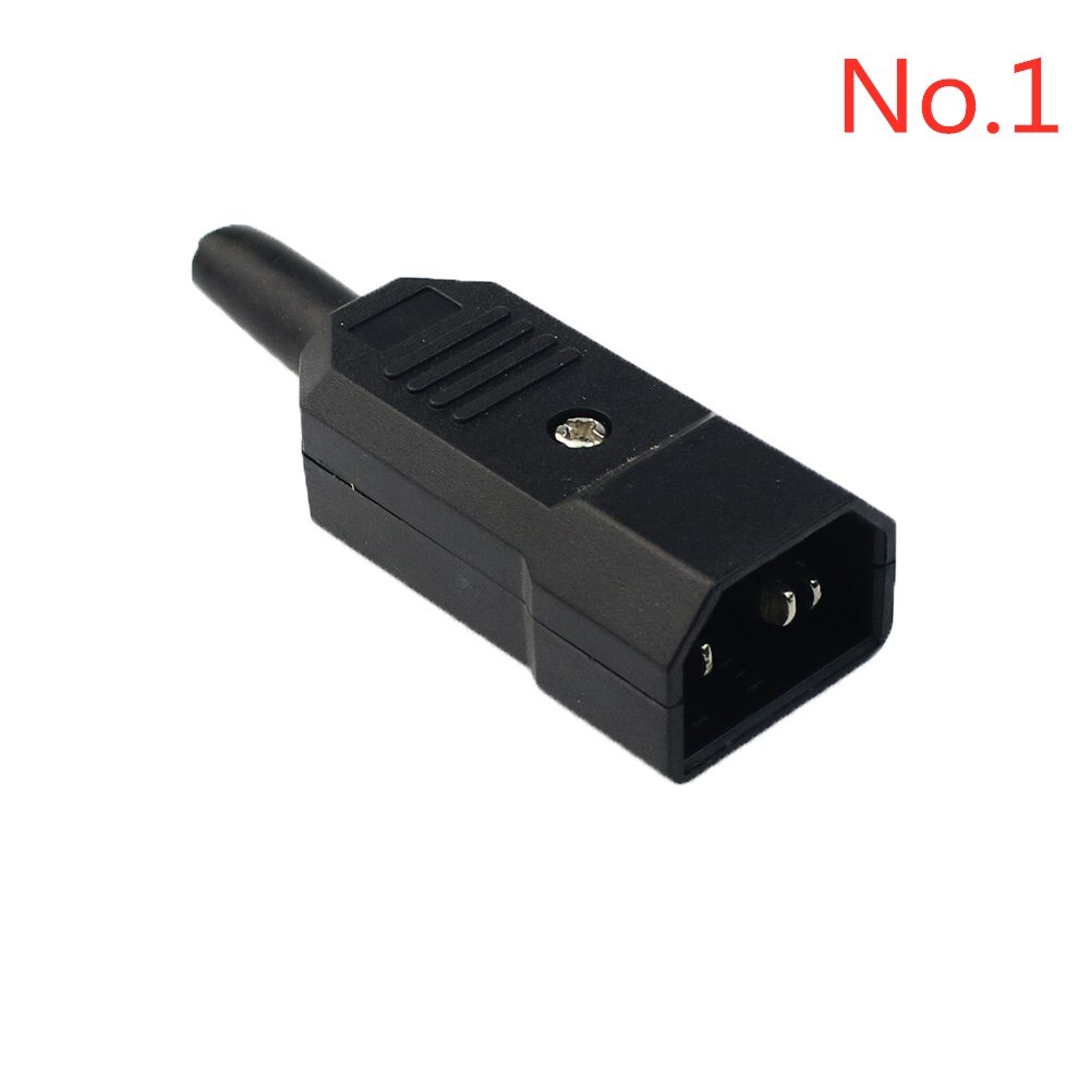 Enchufe reutilizable negro IEC 320 C13 hembra, conector de alimentación de 3 pines, 10A /250V: No.1