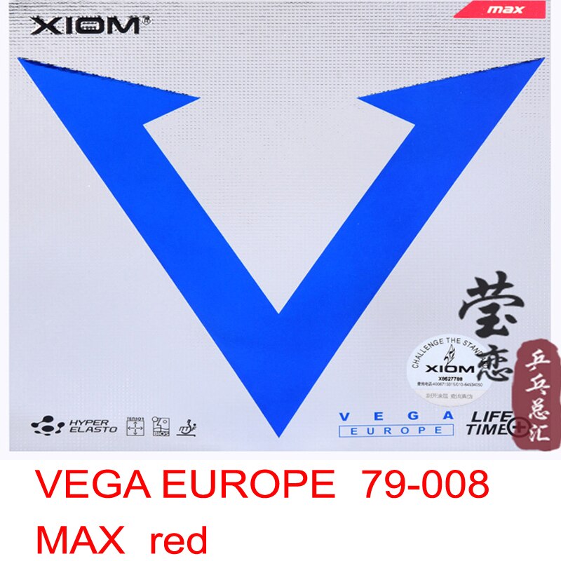 Originele Xiom VEGA EUROPA tafeltennis rubber 79-008 hoge elastische en spin beroep rubber gemaakt in Duitsland: max red