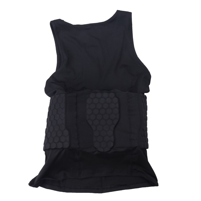Men's Rib Protector Padded Vest Compression Shirt Training Vest with 3-Pad for Football Soccer Basketball Hockey Protective Gear