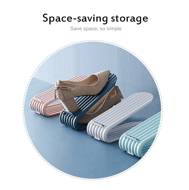 1pcs Adjustable Shoe Organizer Footwear Support Slot Space Saving Cabinet Closet Stand Shoes Storage Rack Shoebox shoe organizer