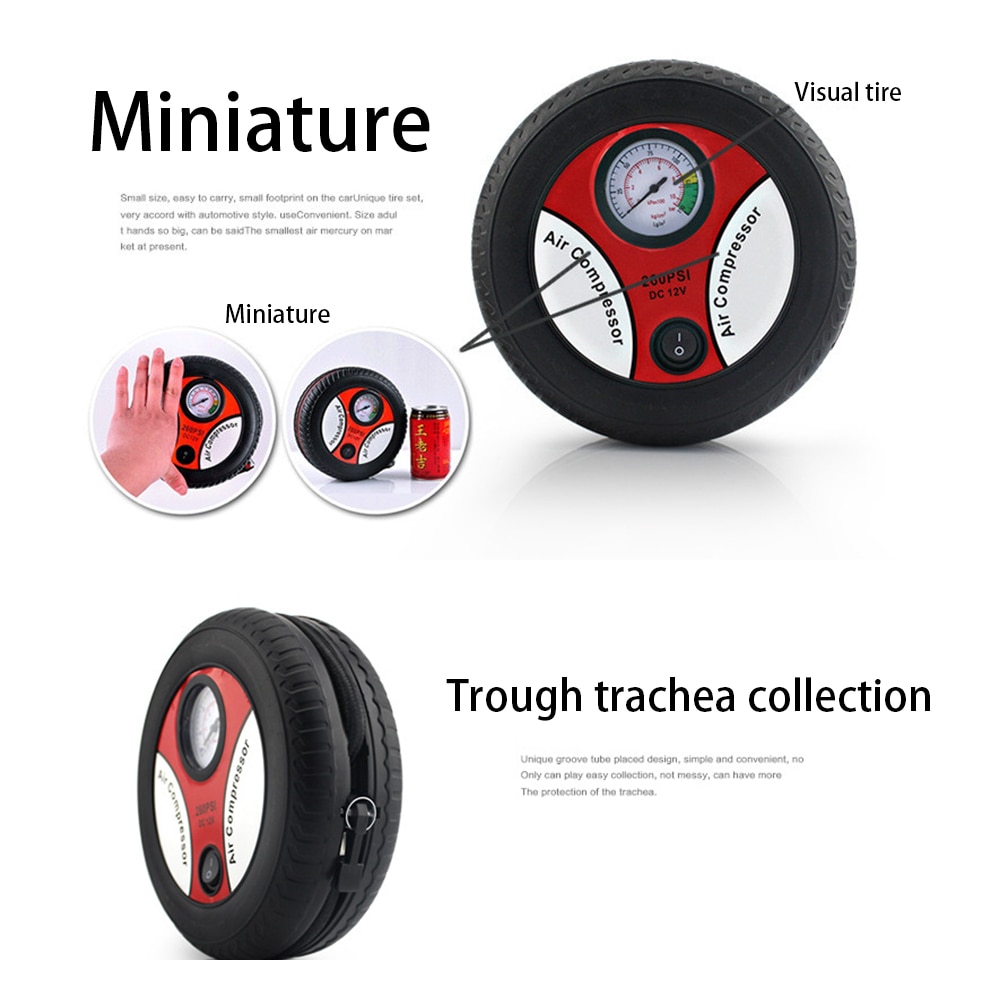 12V Mini Portable Car Air Compressor Electric Auto Tire Inflatable Pump Tyre Inflator for Car Motorcycles Bicycles