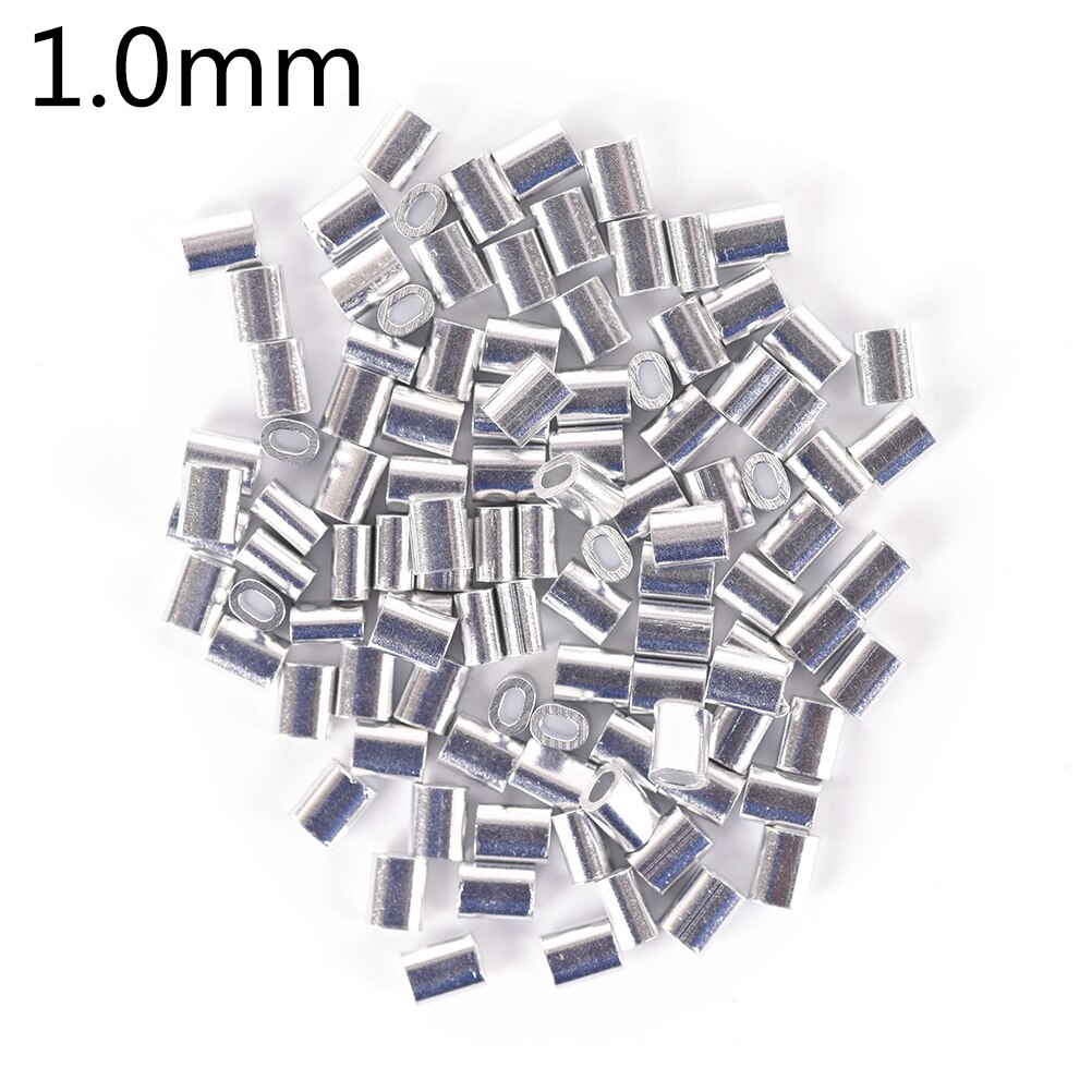 100 stk pakke premium single aluminiums ærmer til monofilament rigging spor leder krymper 1.0mm 1.2mm 1.5mm: 1.0 mm