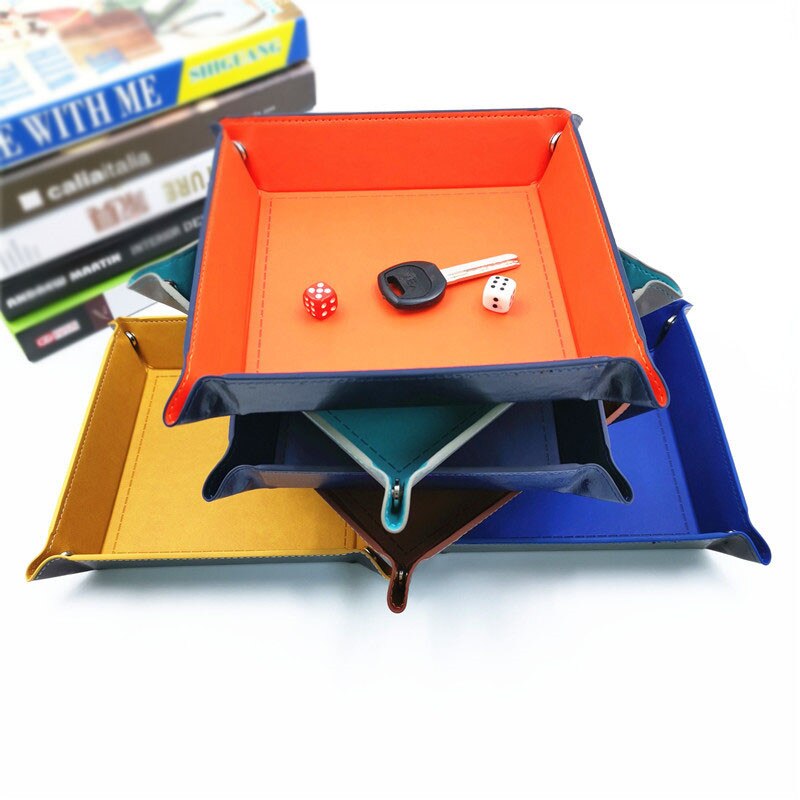 Multi-Kleur Pu Lederen Dobbelstenen Doos Folding Hexagon Dobbelstenen Lade Draagbare Opbergdoos Voor Rpg Dnd Tafel Board Games