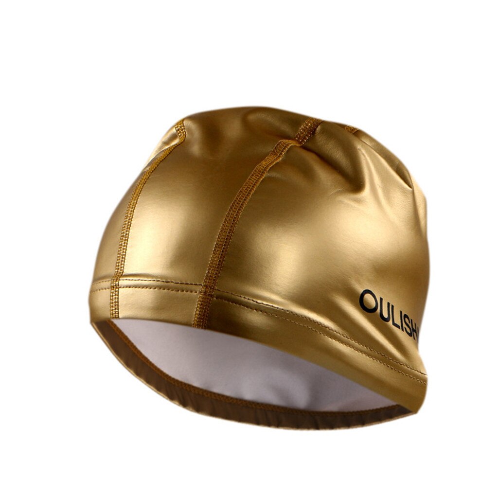 Adult Swimming Cap Silicone Women Men Waterproof Hat PU Coating Durable Elastic Pool Beach Swim Head Cap Summer #15D: YELLOW