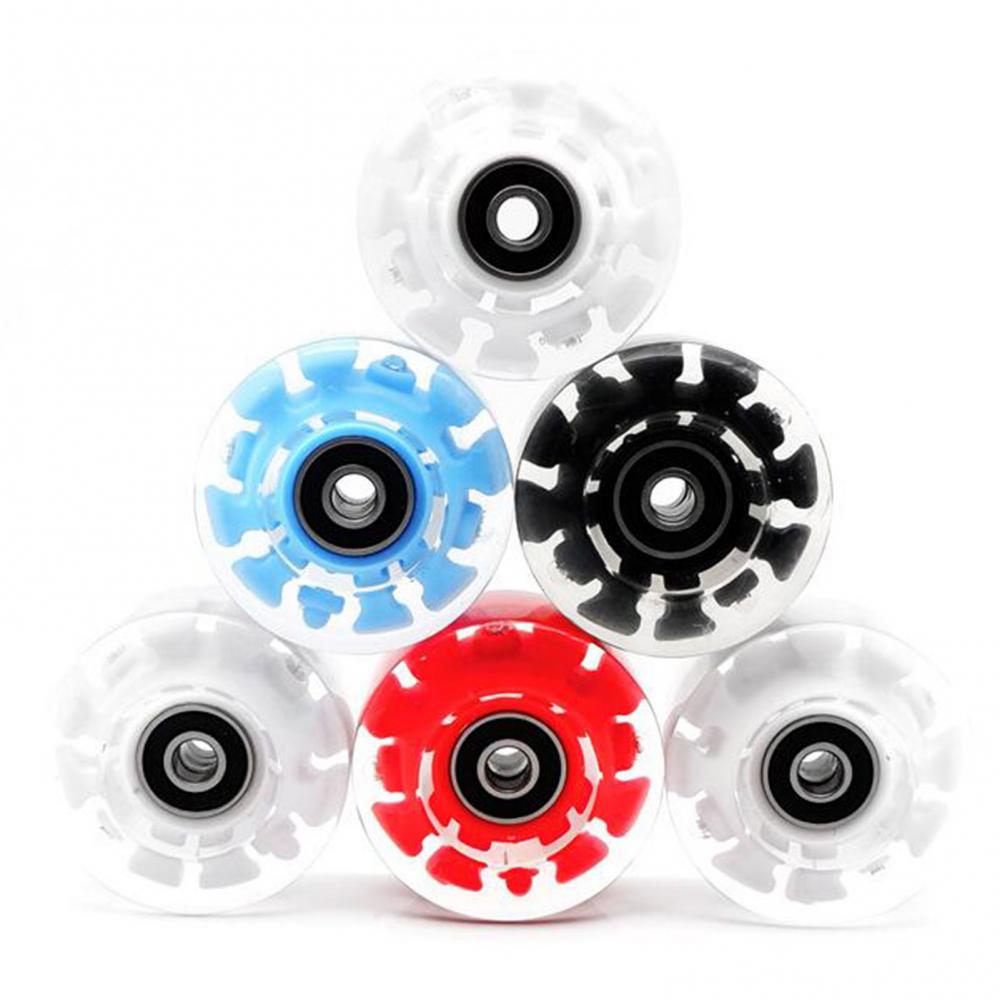 4pcs LED Double-row Roller Skates Luminous Wheel Roller Skates Flashing Wheels for Inline Skates for Adults Kids Roller Wheels