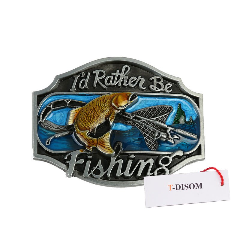 T-Disom I'd Rather Be Fishing Belt Buckle Men's Western Belt Buckles Suit For Belt Shopping
