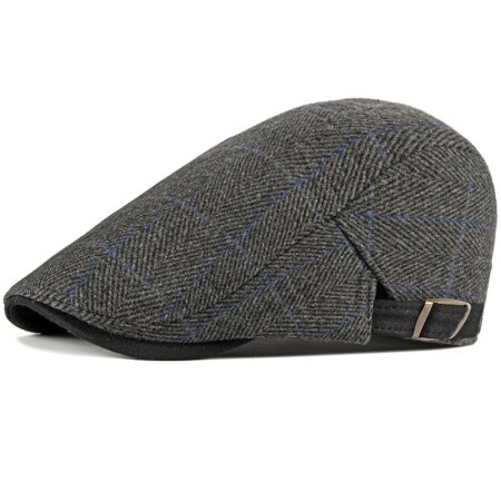 Donna uomo cappelli 2019 berretti berretti nero a spina di pesce strillone panettiere ragazzo cappelli tweed berretto piatto cappello da uomo inverno autunno cappelli Boinas: nero