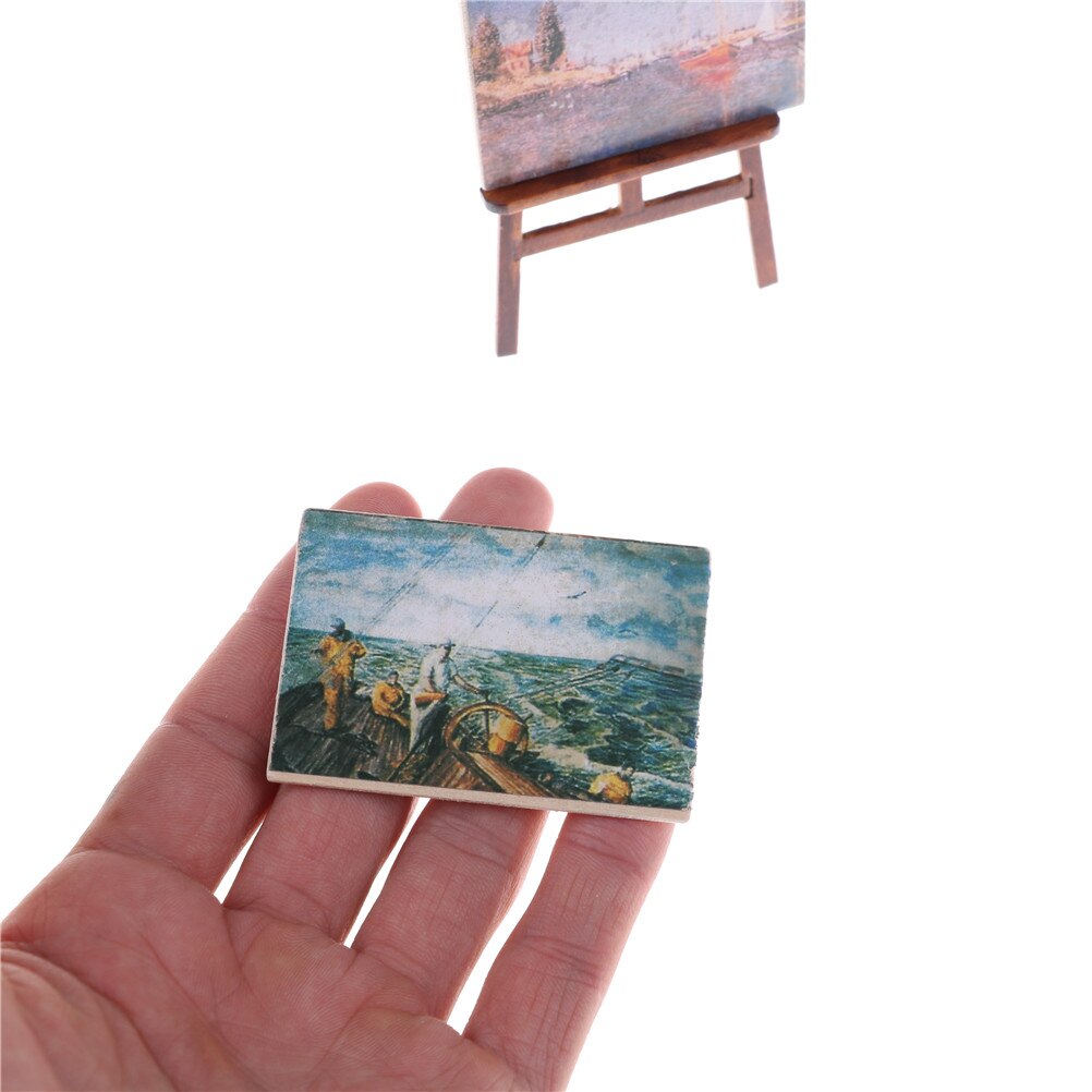 3 stk / sett kunstner staffeli stativ & 2 tremalerier bilde mini kunstner staffeli tre bryllup bordkort stativ vise holder dekorasjon
