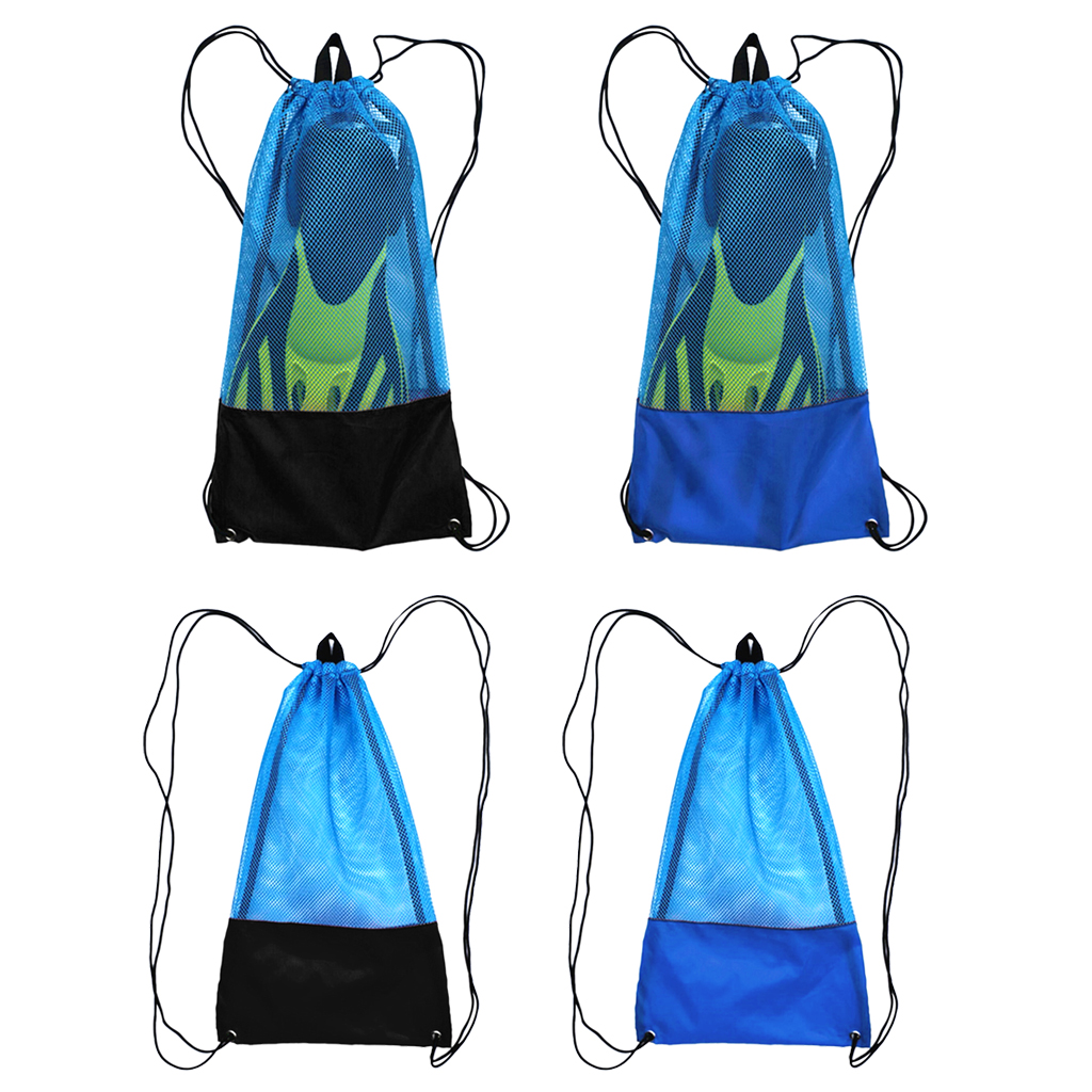 Lot 2 mesh gear bag schouderrugzak voor duiken, snorkelen, zwemmen, strand en sportuitrusting