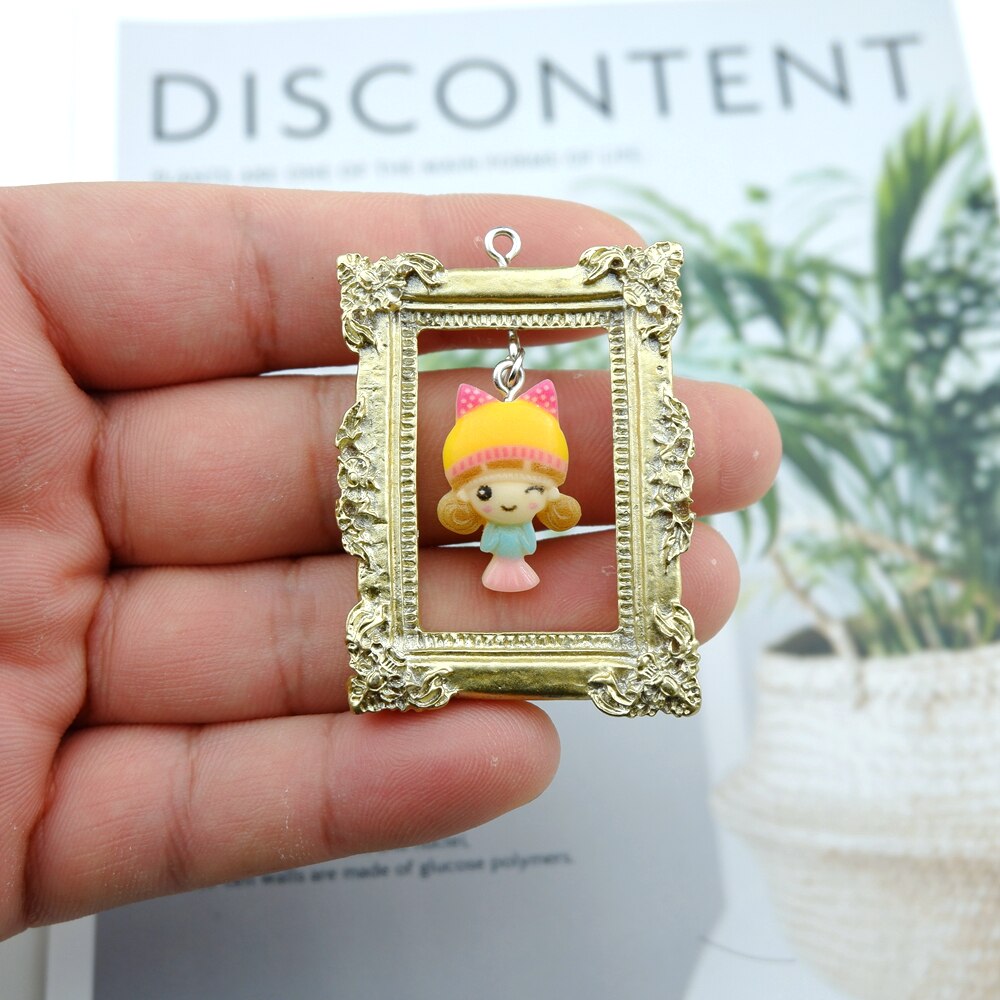 Resin Cute Girls Charms For Bracelets Key Chain Earring Jewelry Making DIY Craft Pendants Handmade: 2