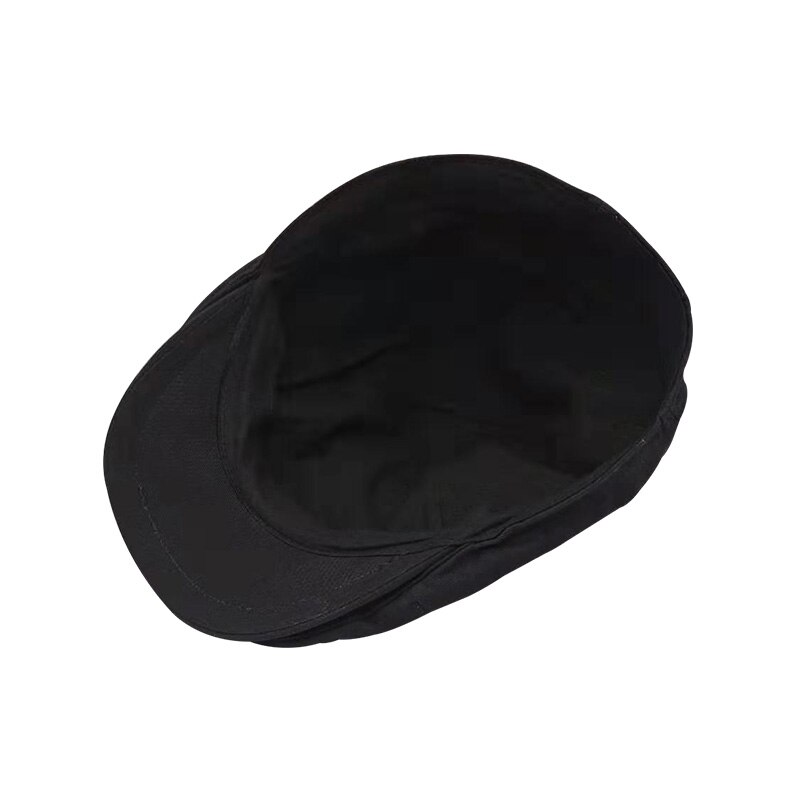 Gorro de boina de algodón liso para hombre, gorra ajustable, sombrero de vaquero, para Golf, conducción, verano, plano
