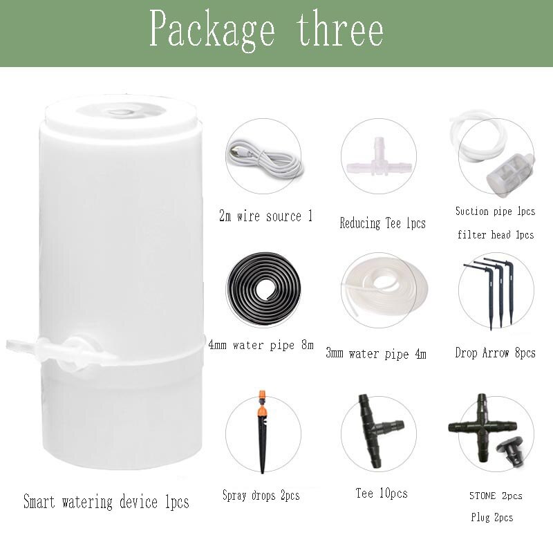 Newest Mobile Phone Remote Control Watering Device Intelligent Auto Drip Irrigation System Kit Garden Plant Water Pump Timer: Package three