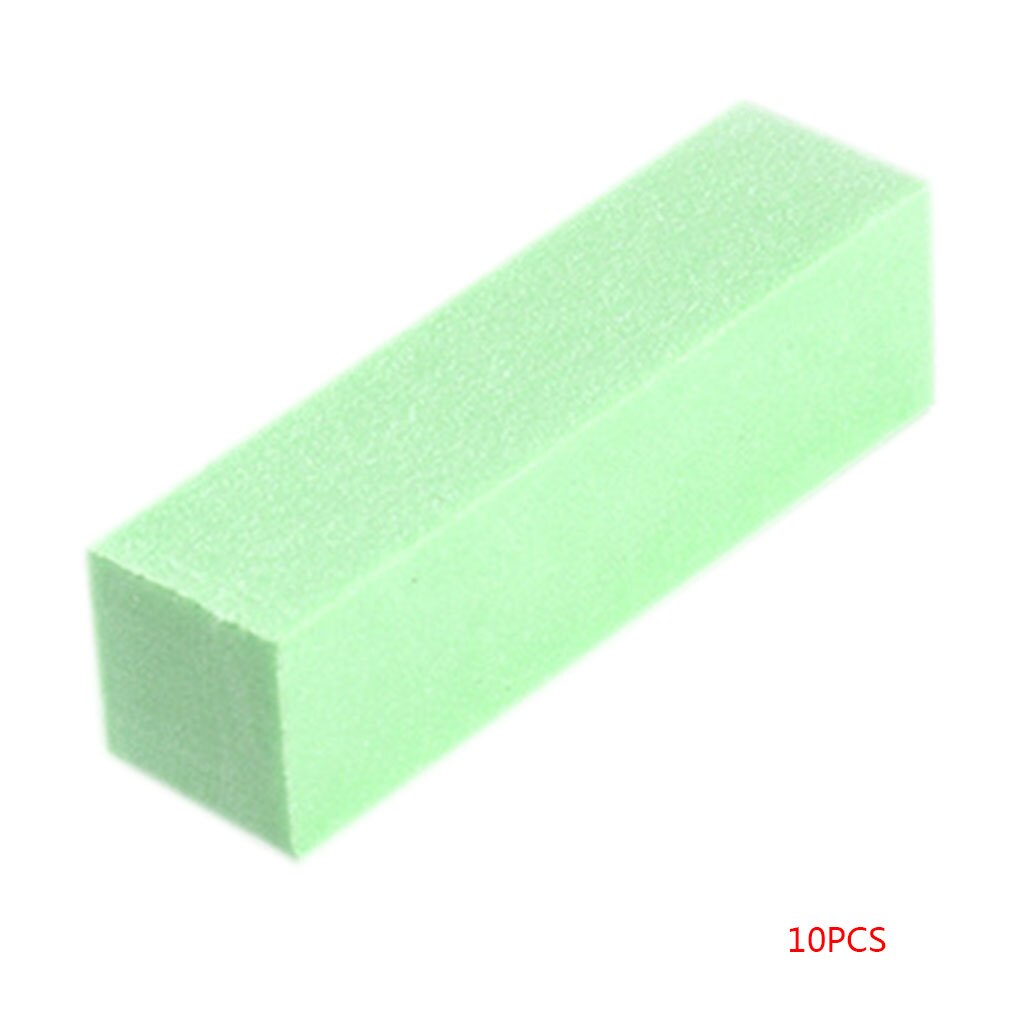 5Pcs/10Pcs Duurzaam Spons Nagelvijl Schuren Buffer Blok Polijsten Pedicure Manicure Nail Art Tool: 10PCS Green