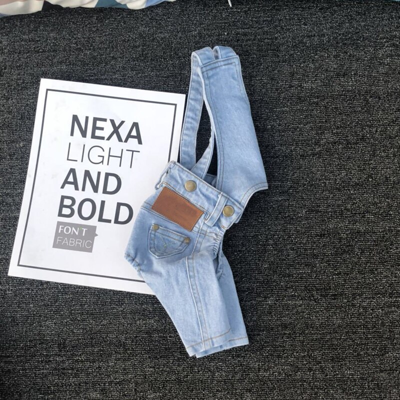 Denim jumpsuit för hundar små hundar husdjur kläder matchande jeans kostym för hund chihuahua mops sommar hund kostym jeans hund s-xxl