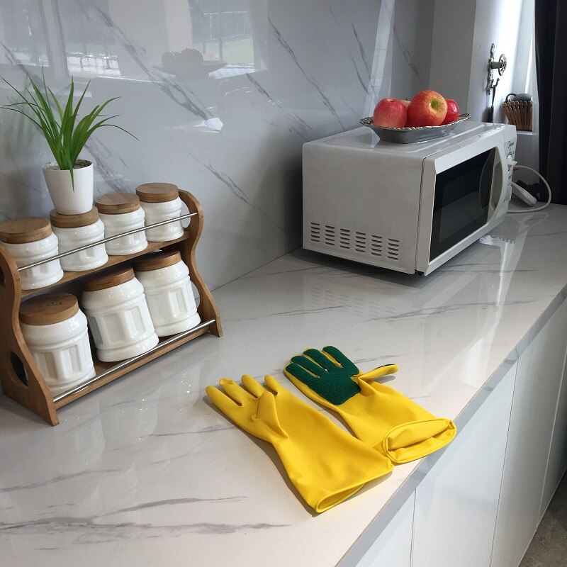 Sponge cleaning gloves Kitchen durable household gloves with scouring pad waterproof dish washer glove