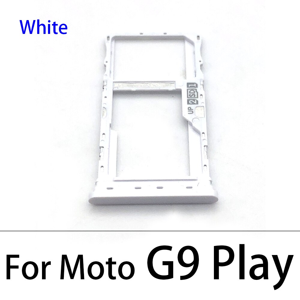 Mobile Phone SiM Tray For Motorola Moto G7 G8 G9 Play Plus Power SIM Card Slot SD Card Tray Holder Adapter: G9 Play white