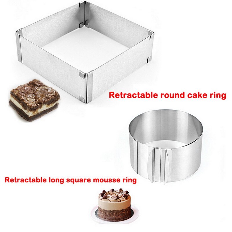1Pc Verstelbare Mousse Ring 3D Ronde Cakevormen Rvs Bakken Mallen Keuken Dessert Cake Decorating Gereedschap #3