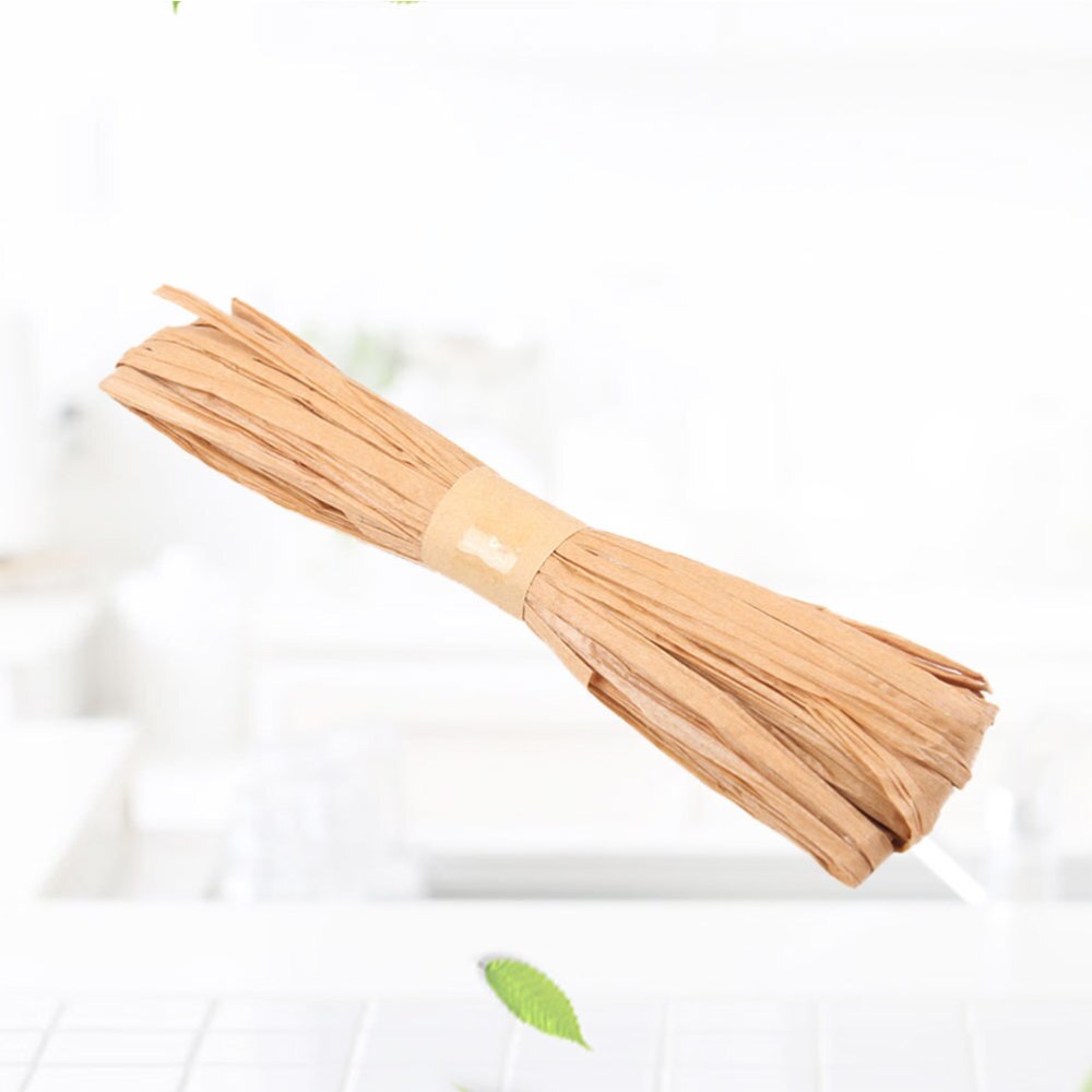 6pcs 20m Colorful Raffia Stripes Paper String for DIY Making Twisted Paper Craft String (Light Green): Light Brown