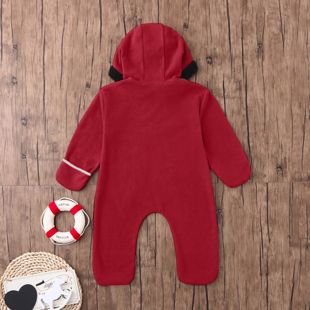 Infant Baby Rompers Boys Girls Fleece Hooded Winter Fleece Jumpsuit Soft Newborn Cute Cartoon Coats Newborn Infant Bodysuits