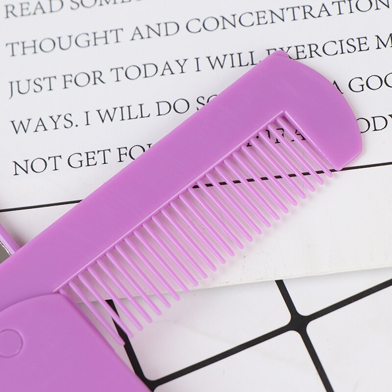 Brosse à cheveux pliable Portable avec miroir, sac à main Compact, peigne de voyage