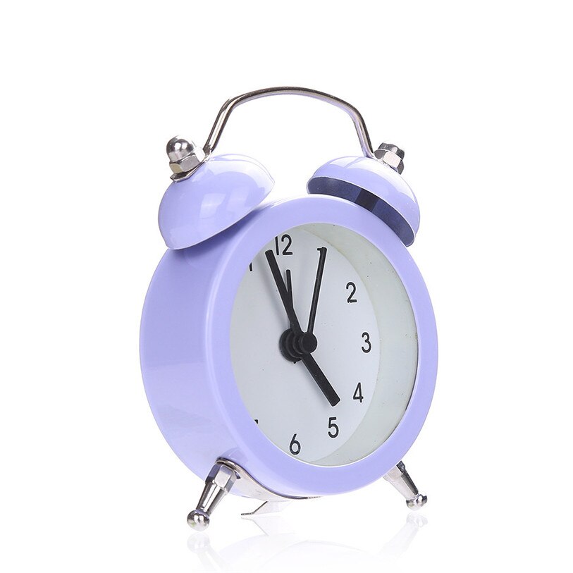 Round Small Bed Compact Quartz Student's Beep Alarm Clock Cute Student Convenience Table Alarm Clock Travel 40FB01