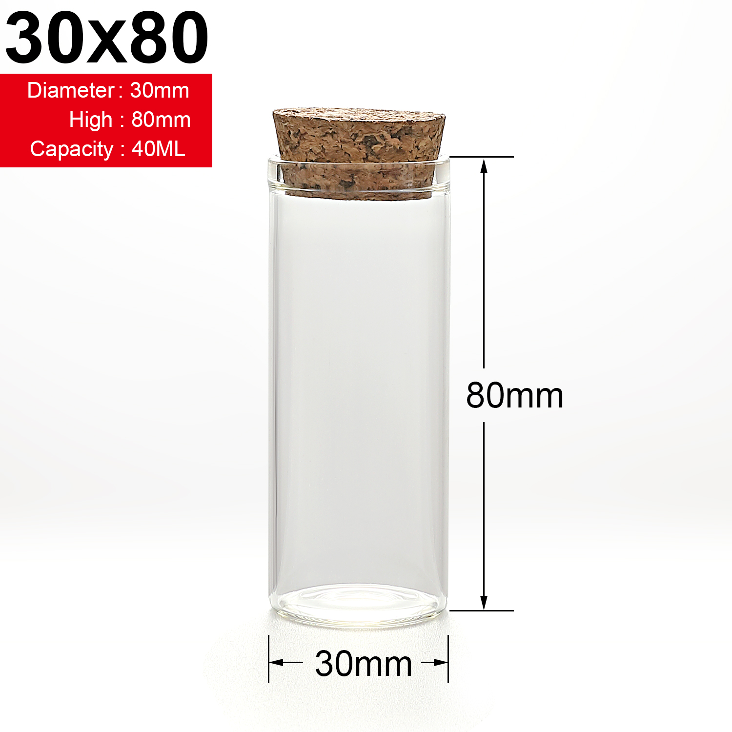 Glasflaskor med kork hantverk flaskor burkar bröllop 15ml 20ml 25ml 30ml tomma burkar behållare flaskor 10 st