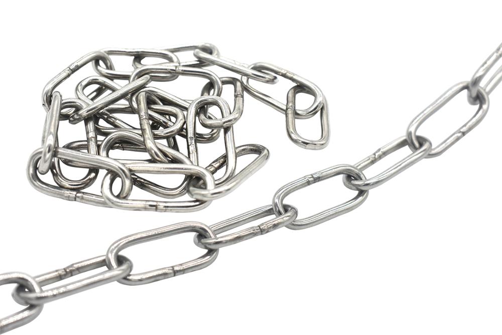 50cm/100cm długi ze stali nierdzewnej łańcuchy bezpieczeństwa 3mm grubość połączyć pierścienie łańcucha lekki łańcuch cewki robić zawieszenia ciągnięcie holowanie