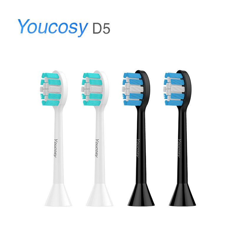 Youcosy D5 / Doxo D5 Sonic Elektrische Tandenborstel Heads 4 Stuks Ultra Sonic Whitening Tanden Mondhygiëne Vier Hoofden Dupont borstel Mi