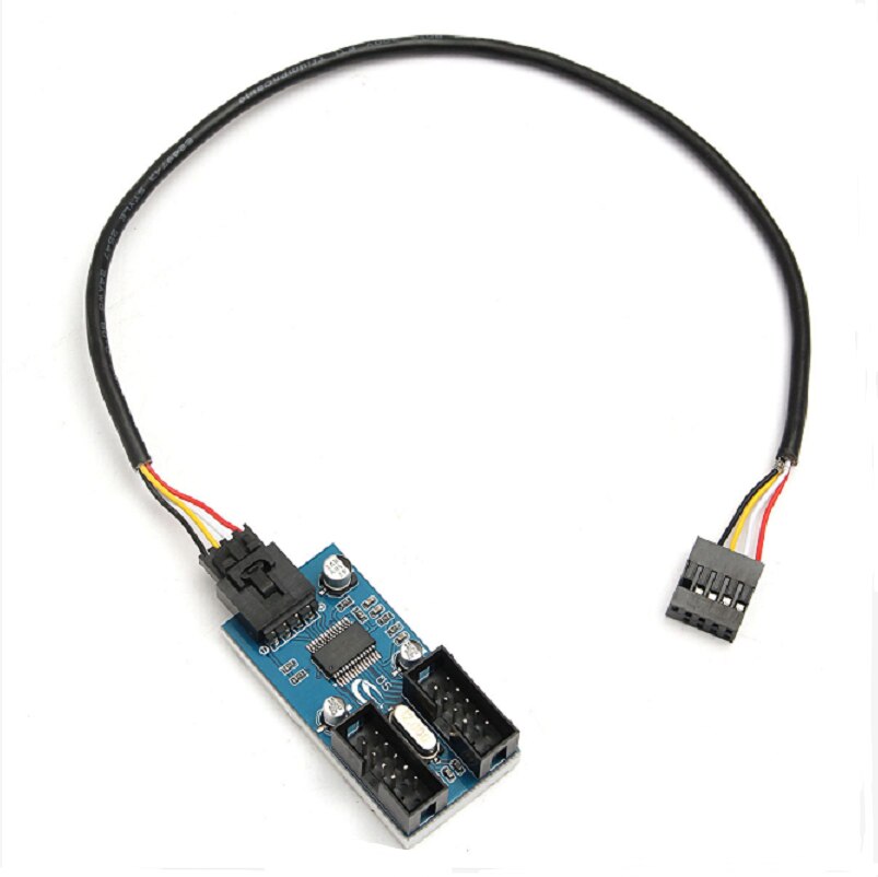 USB 2.0 Male 1 to 2 9Pin USB header Female Cable Card USB2.0 to 9-Pin USB HUB USB 2.0 9 pin Connector Port Multilier