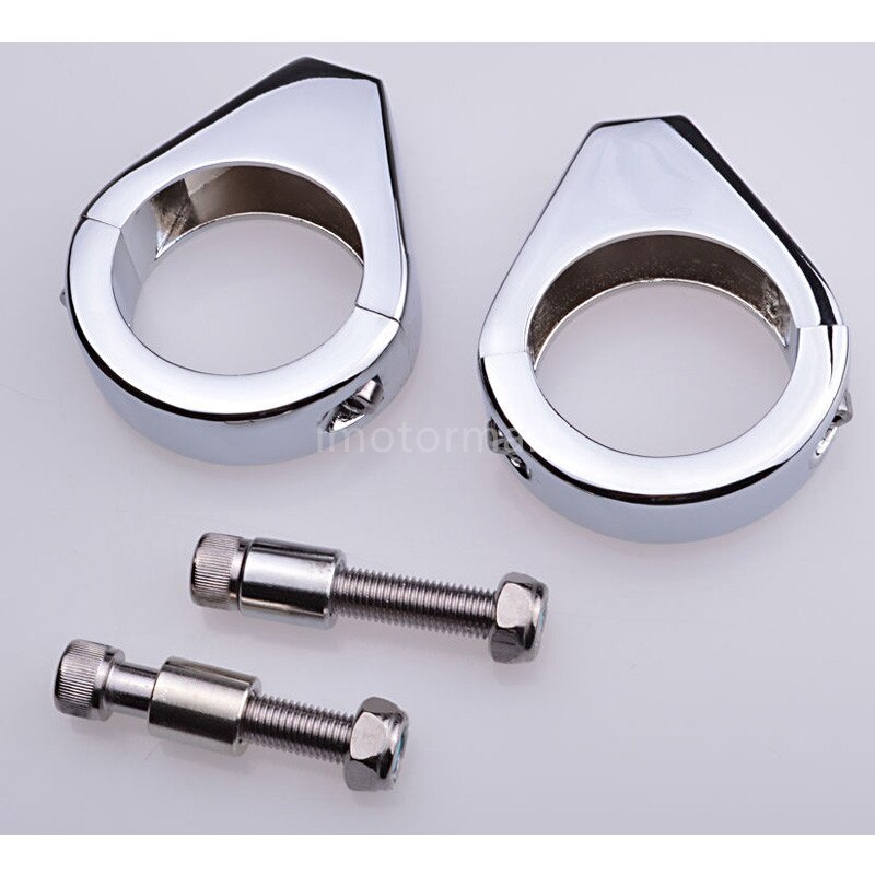 2 stücke Chrome Blinker Halterung 39mm/41mm/49mm Für Harley Montieren Gabel Drehen signal Halterung Umzug Schellen Motorrad: 49mm