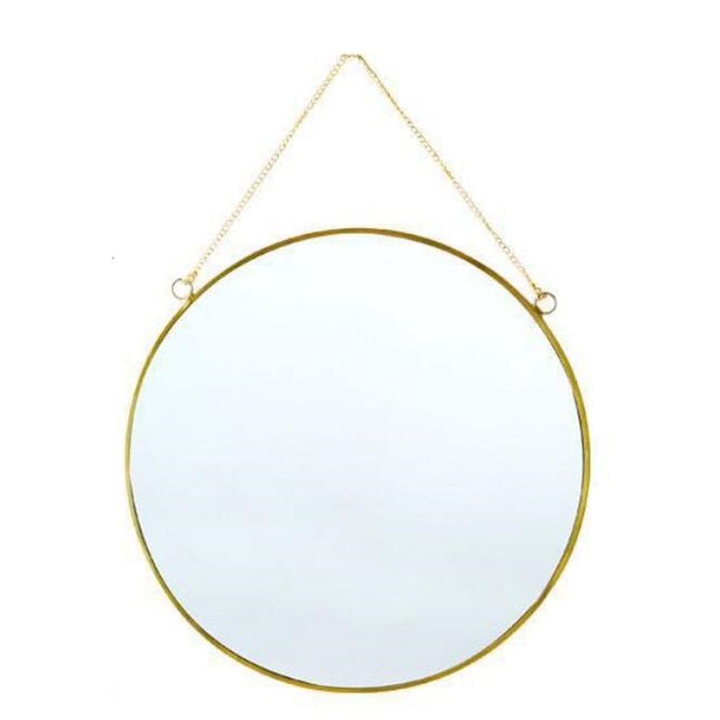 Nordic Minimalist Home Decoration Geometric Shape Gold Brass Round Mirror Makeup Mirror For Home Decoration: 30x30cm