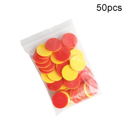 50Pcs Dual Color Round Chips Counting Numbers Math Game Counters Teaching Aids: Red Yellow