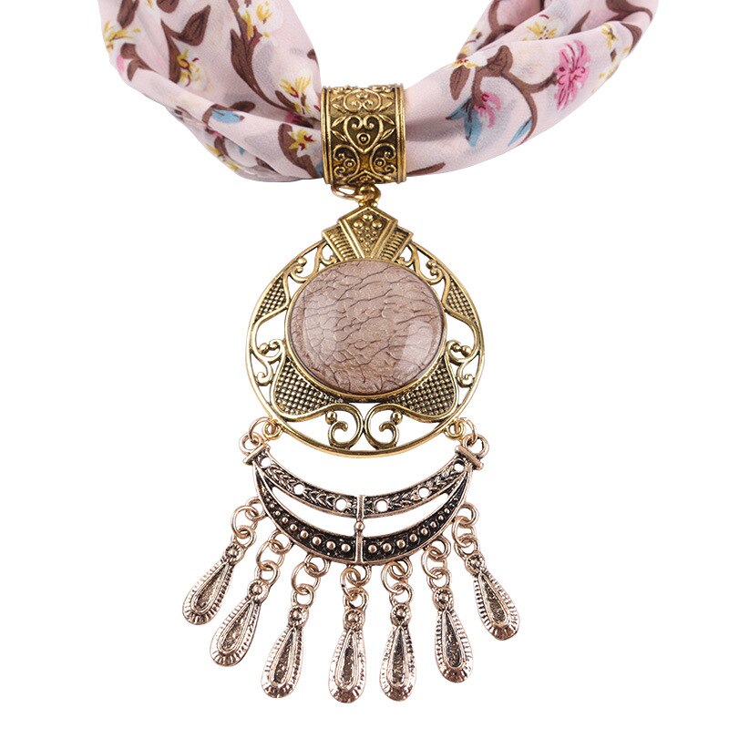 NEUE Anhänger Halsketten Chiffon Schmuck Schal Frau/Damen Jahrgang Lange Quaste Halsband Schal Boho Foulard Weibliche