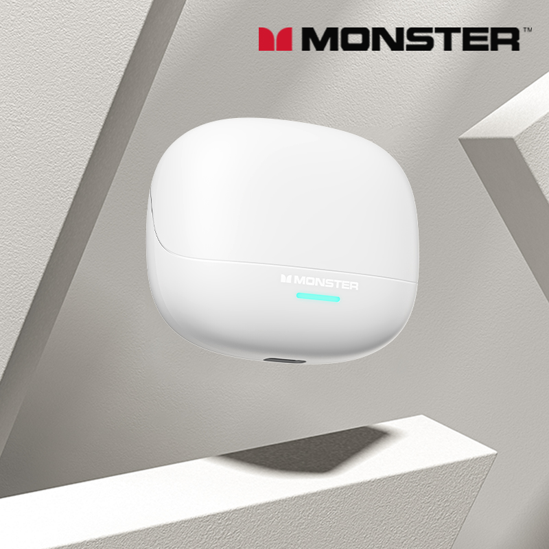 Monster MQT52 Draadloze Bluetooth 5.4 Koptelefoon Lange batterijduur Gaming-hoofdtelefoon Dual Mode HIFI Stereogeluid Headset met microfoon: WHITE