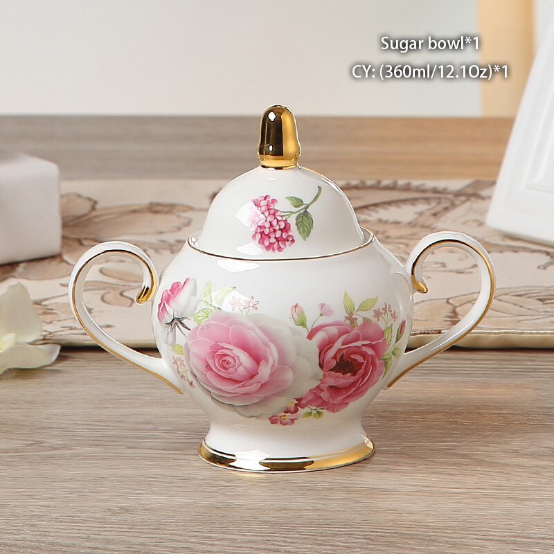 Romantic Bone China Coffee Set British Porcelain Tea Set Ceramic Pot Creamer Sugar Bowl Teatime Teapot Coffee Cup Coffeeware: Sugar Bowl