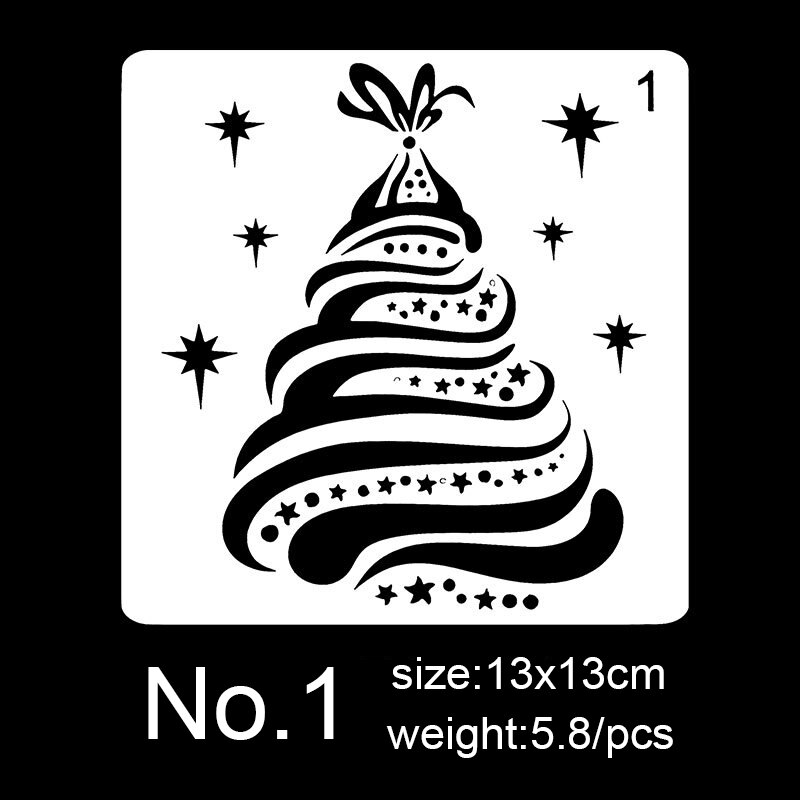 12 sortes de sapin de noël Elk enfants outils éducatifs joyeux Christma dessin modèle thème planche à dessin peint: NO.1